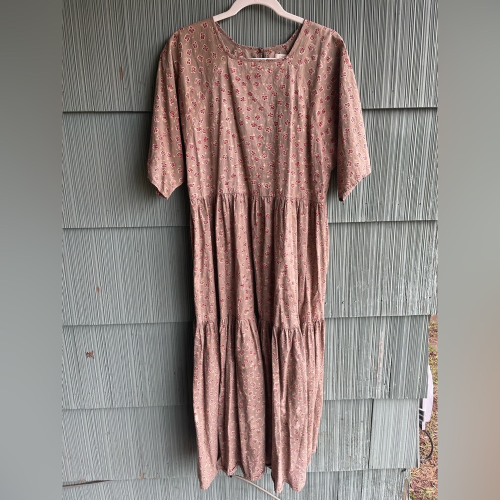Christy Dawn Theo Dress Green Poppy Block Printed size large